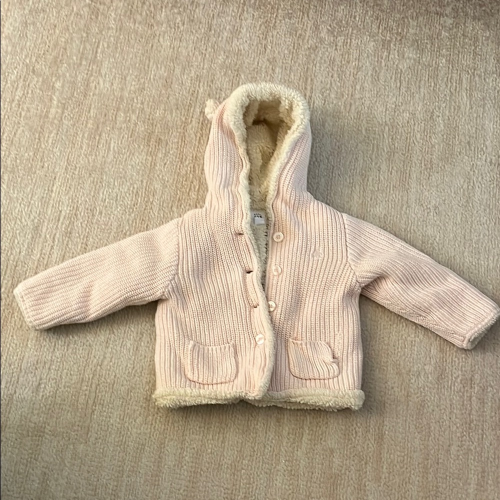 Gap Cozy Pink Hooded Baby Jacket